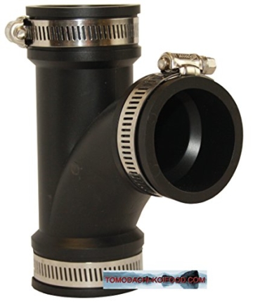 Gummi T-Stück - flexibles Ypsilon, 3-Wege - Flexfitting für einen geraden und einen 90° Rohranschluss, Gummifitting aus PVC Elastomer für die Teichverrohrung, den Pumpeneinbau, die Reparatur oder Sanierung undichter Rohrstellen im Haushalt, Garten und am Koiteich, Flexibles Gummi - T-Stück - bitte wählen Sie die gewünschte Größe im Folgenden aus. (63mm) - 2