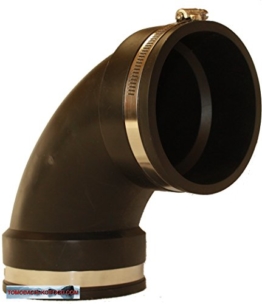 Gummibogen, flexibler 90° Winkel - Flexfitting aus PVC Elastomer für die Teichverrohrung, den Pumpeneinbau, die Reparatur oder Sanierung undichter Rohrstellen im Haushalt, Garten und am Koiteich, Flexibler Gummibogen - bitte wählen Sie die gewünschte Größe im Folgenden aus. (110mm) - 1