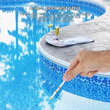 Haloku Schwimmbad Pool&spa Teststreifen Gratis Chlor Ph Brom Gesamt Alkalinity Wassertest Werkzeug (4 in 1 50 Stück) - 2
