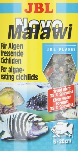 JBL NovoMalawi 30011 Alleinfutter für algenfressende Buntbarsche, Flocken 1 l - 6