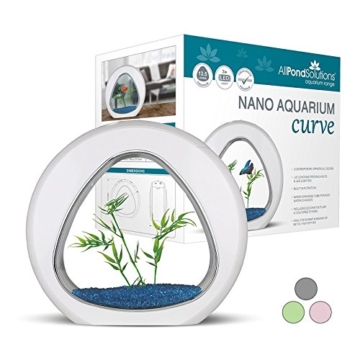 Kleine Nano Curve Aquarium Fisch Tank Kaltwasser Tropical LED Beleuchtung 6L oder 13.5L … (13.5L, Weiß) - 3