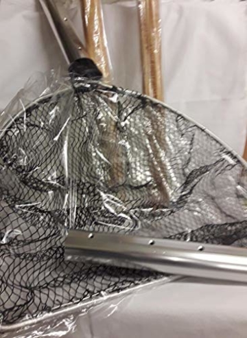 Koi-Kescher Ø 50 cm eckig mit Holzstiel 210 cm lang - zerlegbar - 1