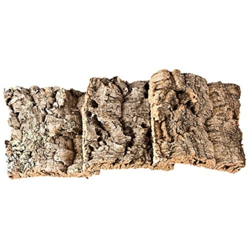 Korkrinde Korkstücke, 15 x 15 cm (3 Stück) (Naturkork, Zierkork) gereinigt & desinfiziert – ideal für Haustiere (Nager + Vögel) oder Basteln & Hobby (Modellbau), unbehandelte Rinde von der Korkeiche, flach - 3