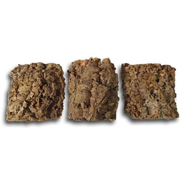 Korkrinde Korkstücke, 15 x 15 cm (3 Stück) (Naturkork, Zierkork) gereinigt & desinfiziert – ideal für Haustiere (Nager + Vögel) oder Basteln & Hobby (Modellbau), unbehandelte Rinde von der Korkeiche, flach - 4