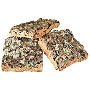 Korkrinde Korkstücke, 15 x 15 cm (3 Stück) (Naturkork, Zierkork) gereinigt & desinfiziert – ideal für Haustiere (Nager + Vögel) oder Basteln & Hobby (Modellbau), unbehandelte Rinde von der Korkeiche, flach - 5