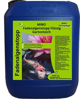MIBO Fadenalgenvernichter Flüssig 5l für 150.000 Liter Teichwasser Fadenalgen Stopp - 1