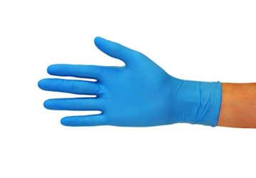 Nitrilhandschuhe 200 Stück Box (S, Nitril blau) Einweghandschuhe, Einmalhandschuhe, Untersuchungshandschuhe, Nitril Handschuhe, puderfrei, ohne Latex, unsteril, latexfrei, disposible gloves, blue, Sma - 3