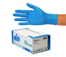 Nitrilhandschuhe 200 Stück Box (S, Nitril blau) Einweghandschuhe, Einmalhandschuhe, Untersuchungshandschuhe, Nitril Handschuhe, puderfrei, ohne Latex, unsteril, latexfrei, disposible gloves, blue, Sma - 1