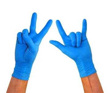 Nitrilhandschuhe 200 Stück Box (S, Nitril blau) Einweghandschuhe, Einmalhandschuhe, Untersuchungshandschuhe, Nitril Handschuhe, puderfrei, ohne Latex, unsteril, latexfrei, disposible gloves, blue, Sma - 5