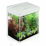 Nobleza - Nano-Fischtank Aquarium mit LED-Leuchten & Filtersystem, Tropische Aquarien, 7L/14L, Schwarz/Weiß (14 Liter-Volumen, Weiß) - 1