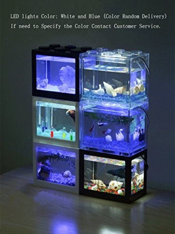 omem USB Mini Aquarium, Das, Desktop micro-landscape LED Aquarium, Aquarium-Set, Bausteine übereinander Fisch Tank - 3