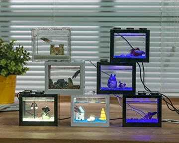omem USB Mini Aquarium, Das, Desktop micro-landscape LED Aquarium, Aquarium-Set, Bausteine übereinander Fisch Tank - 4