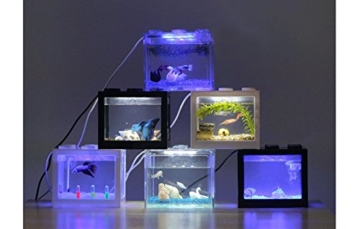 omem USB Mini Aquarium, Das, Desktop micro-landscape LED Aquarium, Aquarium-Set, Bausteine übereinander Fisch Tank - 5