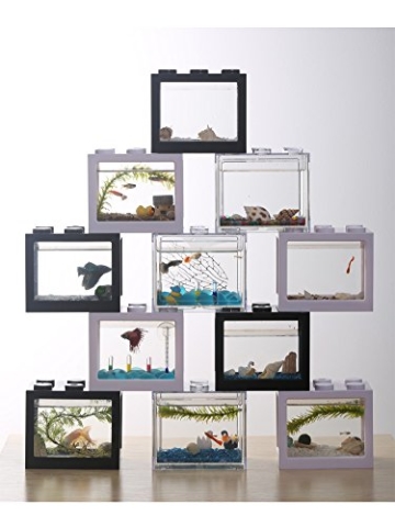 omem USB Mini Aquarium, Das, Desktop micro-landscape LED Aquarium, Aquarium-Set, Bausteine übereinander Fisch Tank - 6