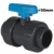 Plimat PVC Kugelhahn Ø 50mm mit 2X Klebemuffe / 2X Verschraubung 16 bar - grau/blau - 1