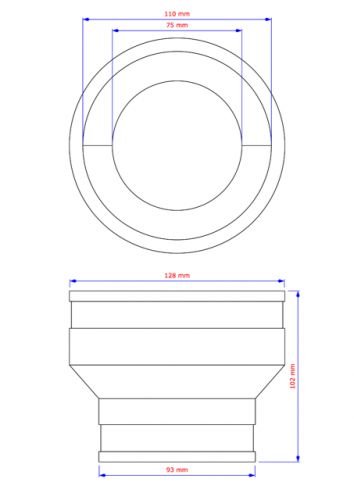 Pondlife Flexibler Rohrverbinder Flexfitting Reduziermuffe 110x75 mm - 2