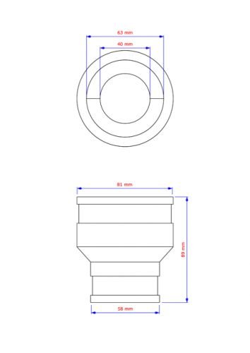 Pondlife Flexibler Rohrverbinder Flexfitting Reduziermuffe 63x40 mm - 2