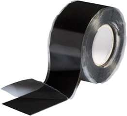 Poppstar 1x 3m selbstverschweißendes Silikonband, Silikon Tape Reparaturband, Isolierband und Dichtungsband (Wasser, Luft), 25mm breit, schwarz - 1