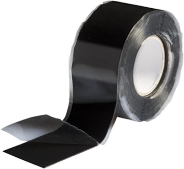 Poppstar 1x 3m selbstverschweißendes Silikonband, Silikon Tape Reparaturband, Isolierband und Dichtungsband (Wasser, Luft), 25mm breit, schwarz - 1
