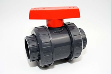 Profi Kugelhahn 25mm mit 2 x Klebemuffe 3/4" aus PVC - U 10 bar DIN 8063 - 1
