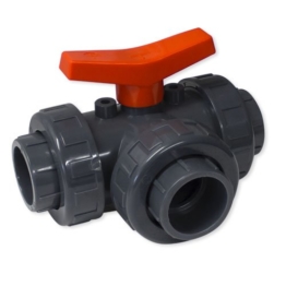 PVC 3-Wege-Kugelhahn d 50 mm | L-Bohrung - 1