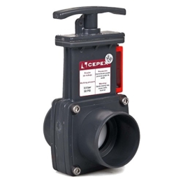 PVC Zugschieber, Absperrschieber mit 50 mm Klebemuffen - 1