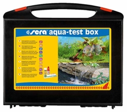 sera 04002 aqua-test box (+Cu), Koffer, Wasser testen für Fortgeschrittene pH, GH, KH, NH3/NH4, NO2,NO3, PO4, Fe und Cu - schnell, genau, professionell - 1