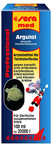 sera 07584 med Professional Argulol 100ml für 20.000 Liter - Arzneimittel für Teichzierfische gegen parasitische Krebstiere, wie Karpfenläuse, Ankerwürmer und Kiemenkrebse - 1