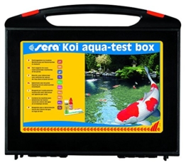 sera 07715 KOI Aqua-Test Box Testkoffer für den Teich mit 10 verschiedenen Wassertest pH, GH, KH, NH3/NH4, NO2, NO3, PO4, Fe & Cu Teichwasser Testen für Fortgeschrittene schnell, genau, professionell - 1