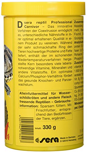 sera reptil Professional Carnivor ein schwimmendes Ergänzungsfutter im hochfunktionalen Coextrusionsverfahren hergestelltes zweifarbiges Granulat für Fleisch fressenden Reptilien-Wasserschildkröten - 2