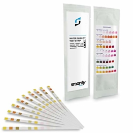 SMARDY Set - 10x Wassertest Streifen 9in1 für Trinkwasser schnelltest, einfache Überprüfung der Wasserqualität - 1