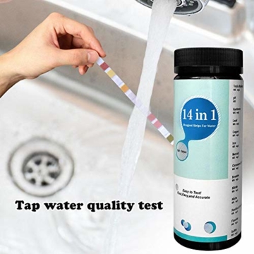 starter 14 In 1 Trinkwasserteststreifen, Wasserqualitätstest Für Brunnen Und Leitungswasser, Einfache Und Schnelle Härtemessung, PH, Brom, Nitrat Und Mehr, 1 Packung (100 Stück) - 5