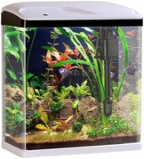 Sweetypet Fischbecken: Nano-Aquarium-Komplett-Set mit LED-Beleuchtung, Pumpe und Filter, 25 l (Aquarien) - 1