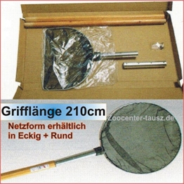 TAB KOI-Kescher eckiges Netz, Holzgriff 210cm zerlegbar Maschenweite 12mm - 1
