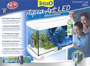 Tetra AquaArt LED Aquarium-Komplett-Set (inklusive LED-Beleuchtung, Tag- und Nachtlichtschaltung, EasyCrystal Innenfilter und Aquarienheizer, ideal für Zierfische) 60 Liter weiß - 2
