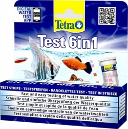 Tetra Test 6in1 Wassertest, für das Aquarium, schnelle und einfache Überprüfung der Wasserqualität, 1 Dose (25 Stk.) - 1
