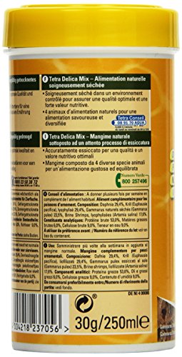 TetraDelica Natural Snack 4-in-1-Mix, Naturfutter-Mischung vier separaten Fächern für alle Zierfische, 250 ml Dose - 3