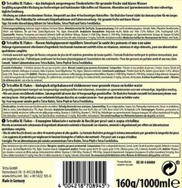 TetraMin XL Flakes, Hauptfutter für alle Zierfische mit größerem Maul in Flockenform, Futterverwertung, 1 Liter Dose - 2
