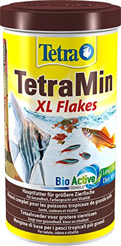 TetraMin XL Flakes, Hauptfutter für alle Zierfische mit größerem Maul in Flockenform, Futterverwertung, 1 Liter Dose - 1