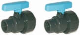 well2wellness® PVC-Kugelhahn als Uniblock mit 2 x Innengewinde 1" (32mm) - 2 Stück - 1