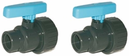 well2wellness® PVC-Kugelhahn als Uniblock mit 2 x Innengewinde 1" (32mm) - 2 Stück - 1