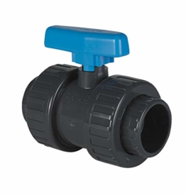 well2wellness® PVC-Kugelhahn mit 2-Wege Klebeanschluss 25mm - Blauer Griff - 1