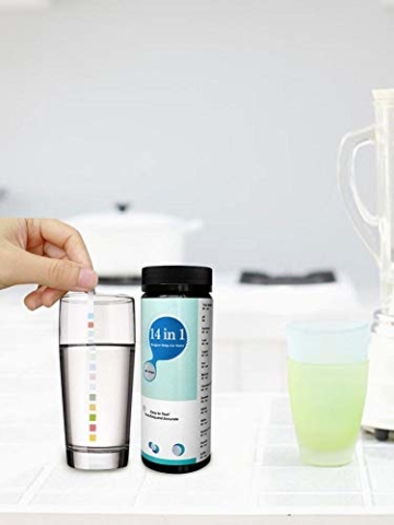 Wonderfulrita Trinkwasserteststreifen Upgrade 14-in-1 Wasser- Und Leitungswasserqualitätstest Einfacher Und Schneller Härtetest PH Bromnitrat Etc1 Packung (100 Stück) - 5