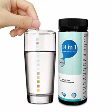 Wonderfulrita Trinkwasserteststreifen Upgrade 14-in-1 Wasser- Und Leitungswasserqualitätstest Einfacher Und Schneller Härtetest PH Bromnitrat Etc1 Packung (100 Stück) - 8