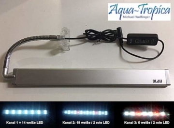 Blau Aquaristic - Nano-Aquarium Square 28 Liter - Starter Komplettset LED, Filter - 4