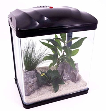 Hr-230 schwarz Nano Aquarium Komplettaquarium Mini Aquarium Filteranlage Nanoaquarium Komplett Filter Beleuchtung - 3