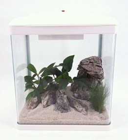 HR-320 weiß Nano Aquarium Komplettaquarium Mini Aquarium Filteranlage Nanoaquarium Komplett Filter Beleuchtung - 1