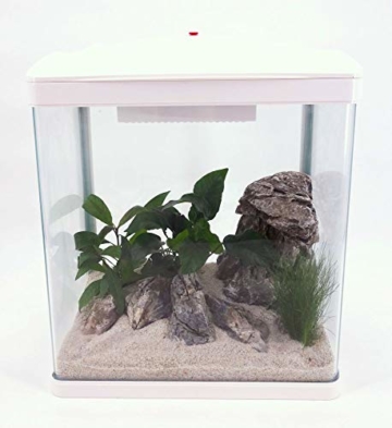 HR-320 weiß Nano Aquarium Komplettaquarium Mini Aquarium Filteranlage Nanoaquarium Komplett Filter Beleuchtung - 1