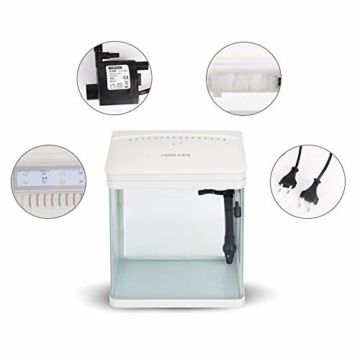 Nobleza - Nano-Fischtank-Aquarium mit LED-Leuchten & Filtersystem, tropischeAquarien, 14 Liter, Schwarz … - 6