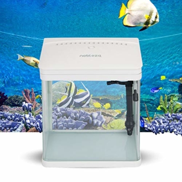 Nobleza - Nano-Fischtank-Aquarium mit LED-Leuchten & Filtersystem, tropischeAquarien, 14 Liter, Schwarz … - 7